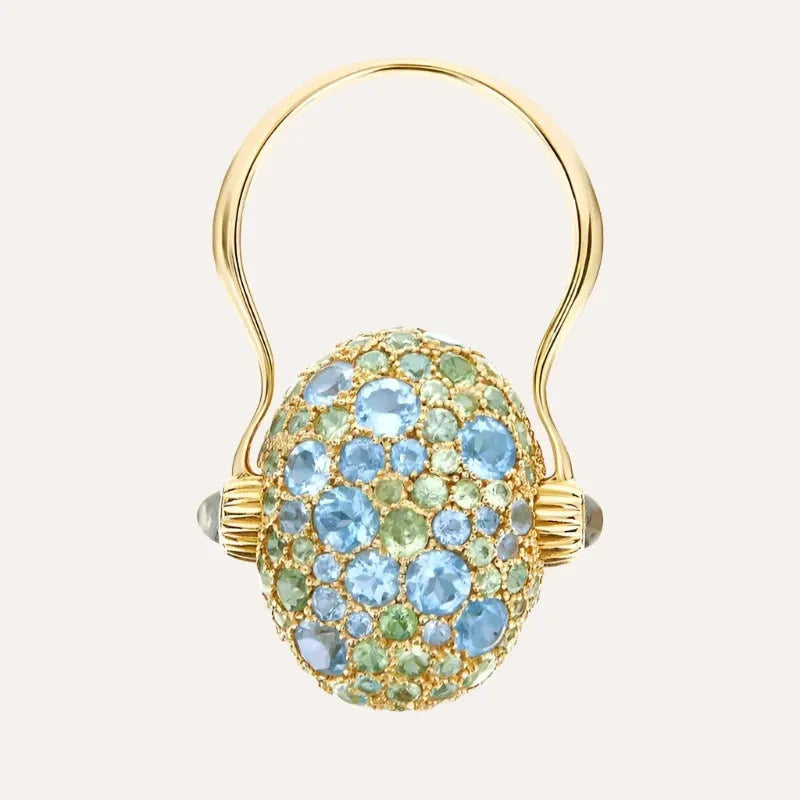 Nanis London Blue Topaz and Blue Diamond Double Face Ring (Large) - Orsini Jewellers