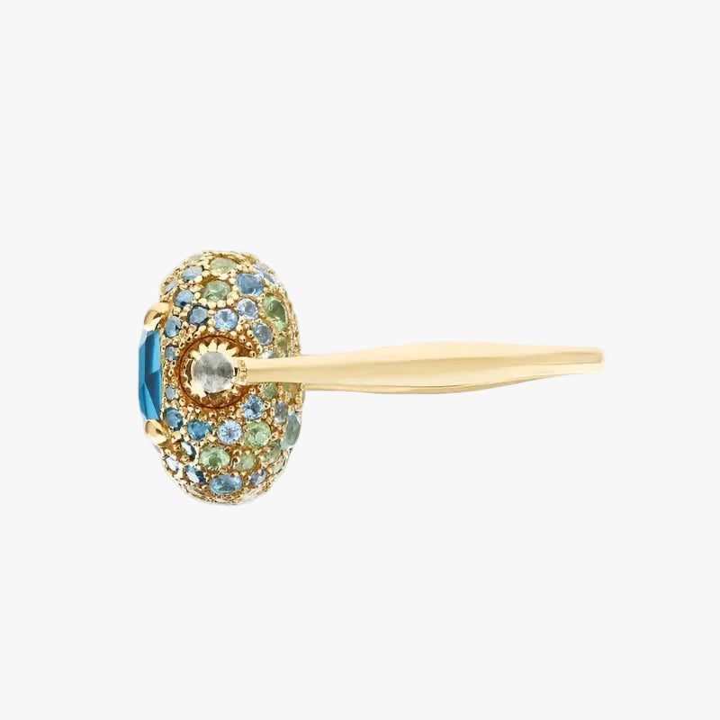 Nanis London Blue Topaz and Blue Diamond Double Face Ring (Medium) - Orsini Jewellers
