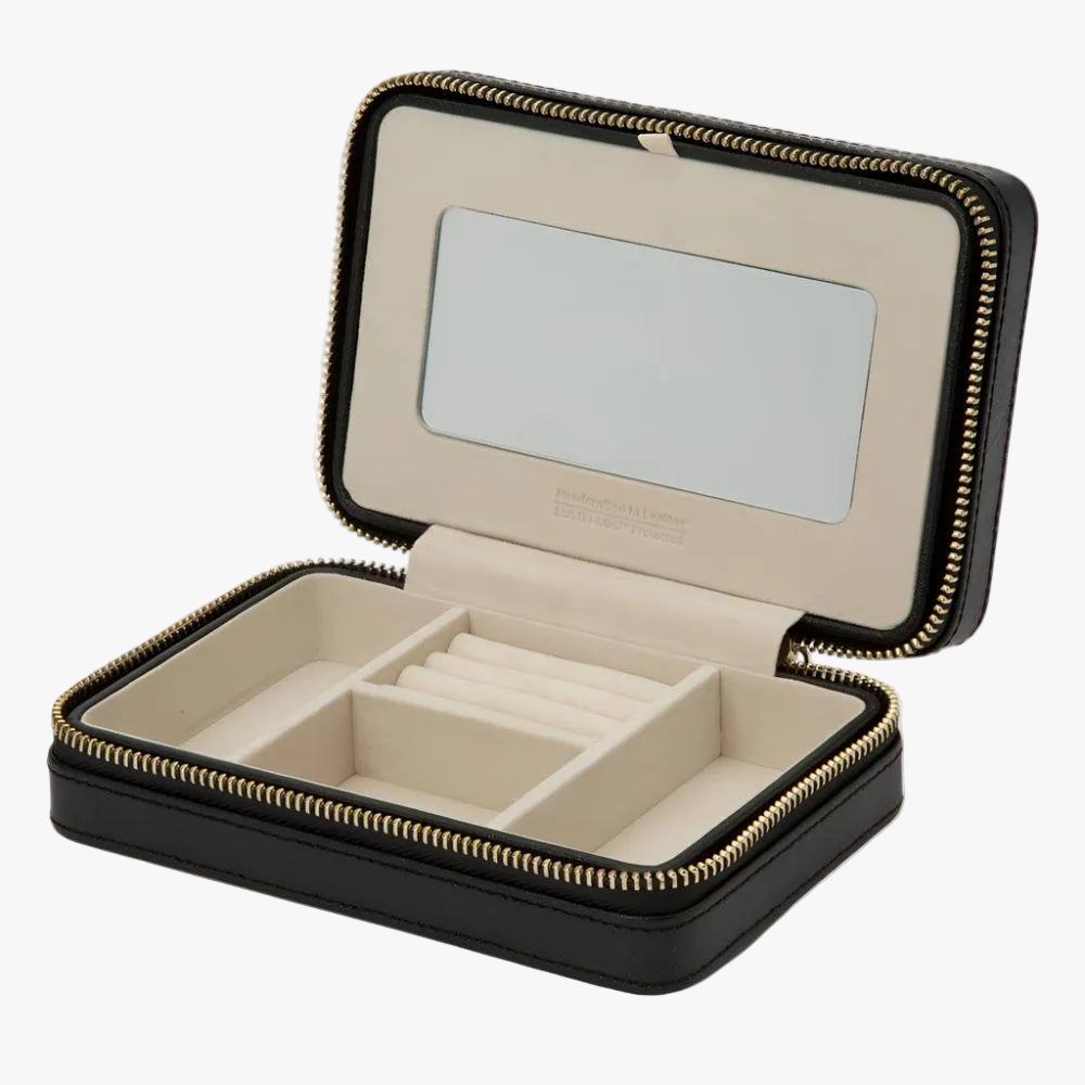 Palermo Zip Case Black Jewellery Case by Wolf - Orsini Jewellers