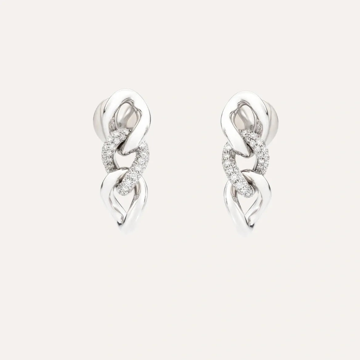 Pomellato Catene Earrings in 18k White Gold with Diamonds - Orsini Jewellers