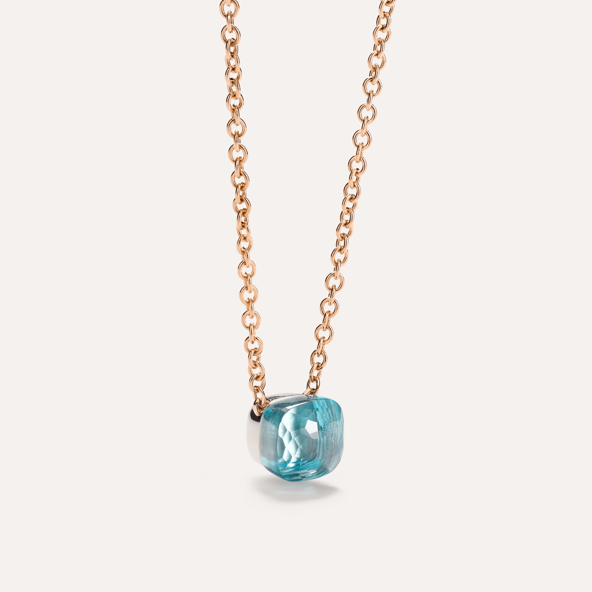 Pomellato Nudo Necklace with Petit Pendant, 18k Gold with Sky Blue Topaz - Orsini Jewellers