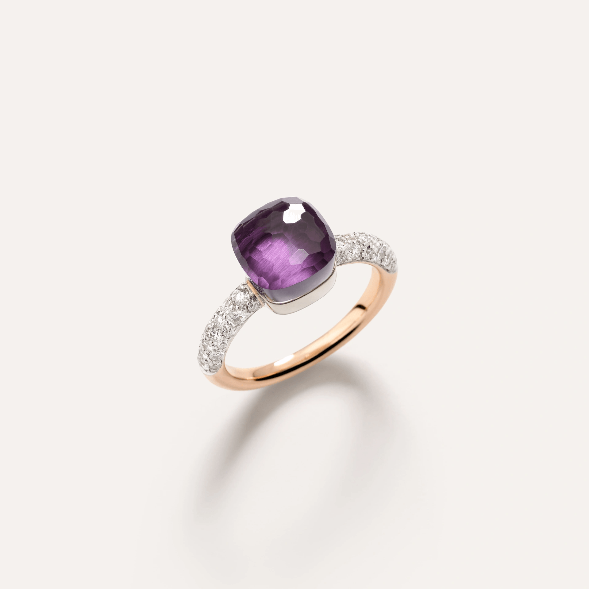 Pomellato Nudo Petit Ring 18k Gold Amethyst and Diamonds - Orsini Jewellers