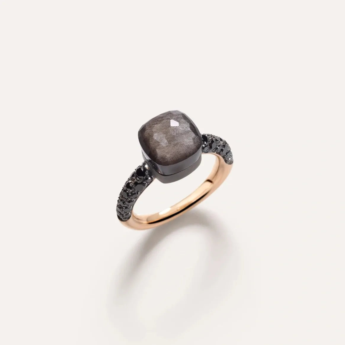 Pomellato Nudo Petit Ring 18k Gold with Obsidian and Black Diamonds - Orsini Jewellers