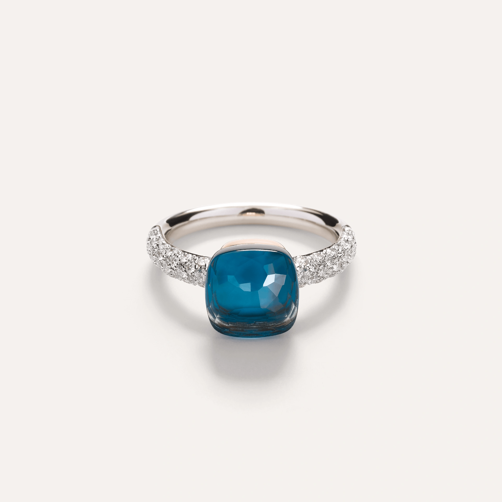 Pomellato Nudo Ring 18k Gold London Blue Topaz & Diamonds - Orsini Jewellers