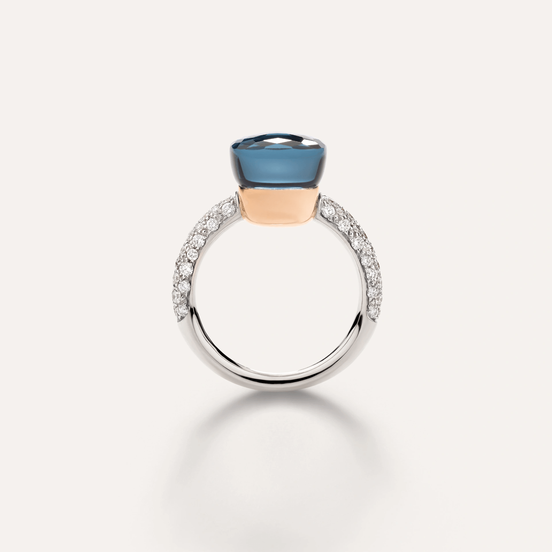 Pomellato Nudo Ring 18k Gold London Blue Topaz & Diamonds - Orsini Jewellers