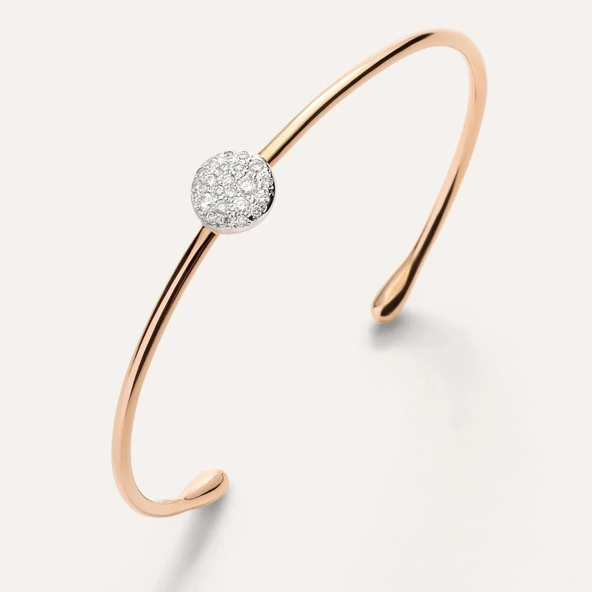 Pomellato Sabbia Bangle in 18k Rose Gold with Diamonds - Orsini Jewellers