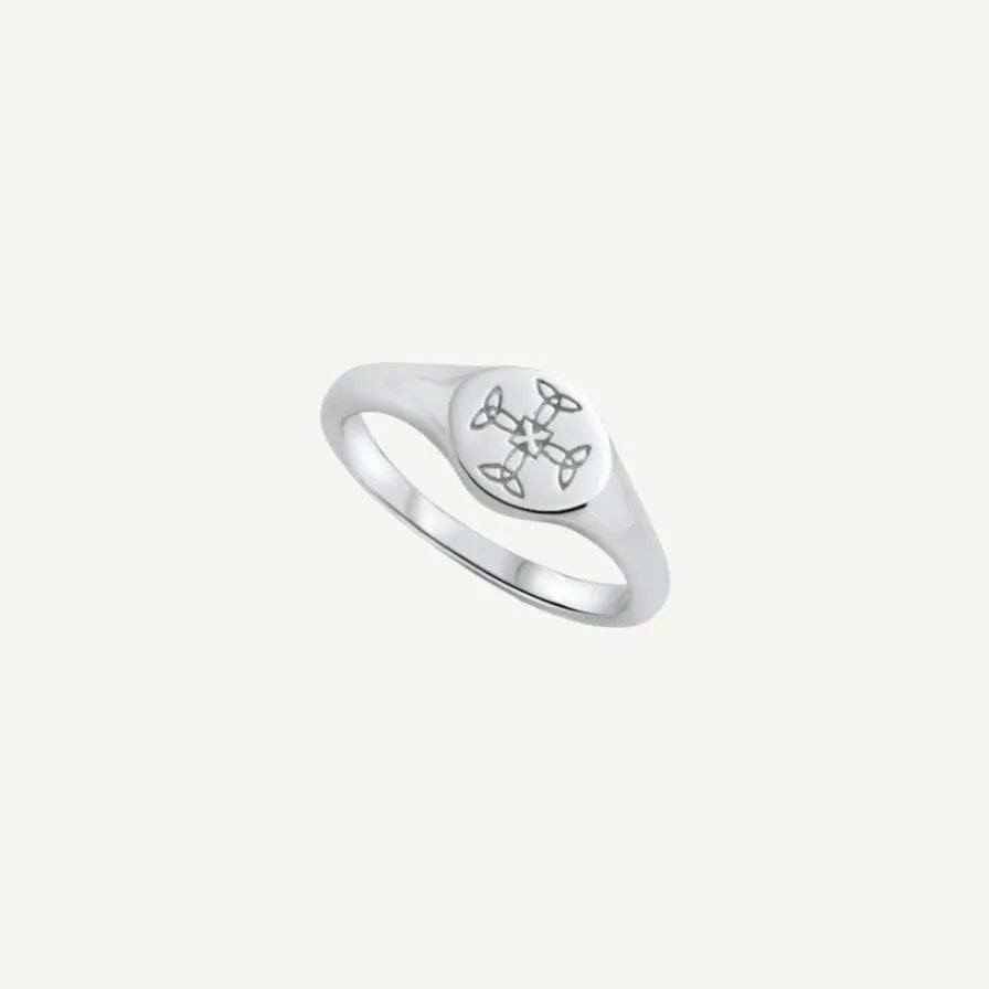 St Cuthbert's Leavers Graduation 9k White Gold Signet Ring 2024 - Orsini Jewellers