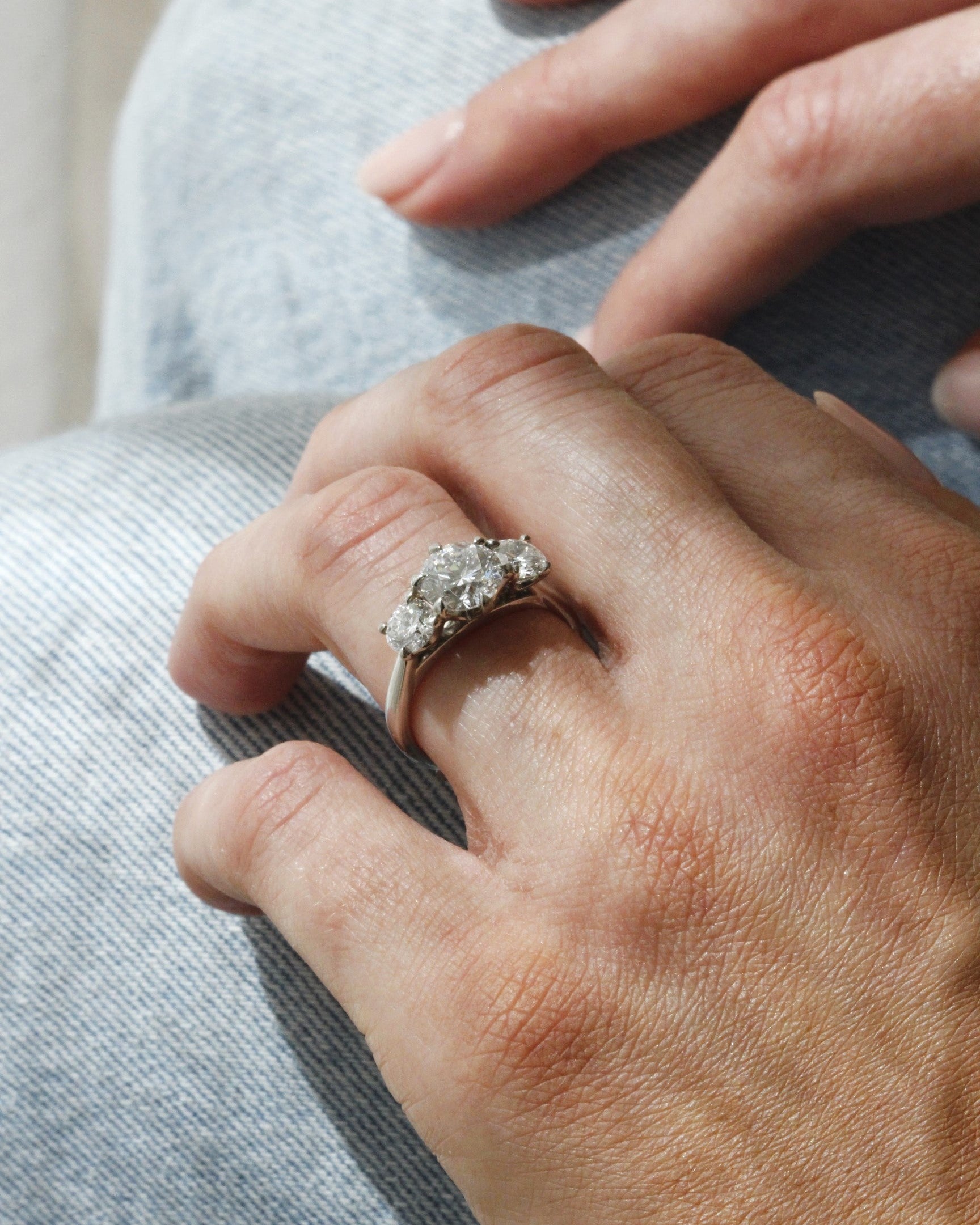 three stone diamond engagement ring Stelle at Orsini