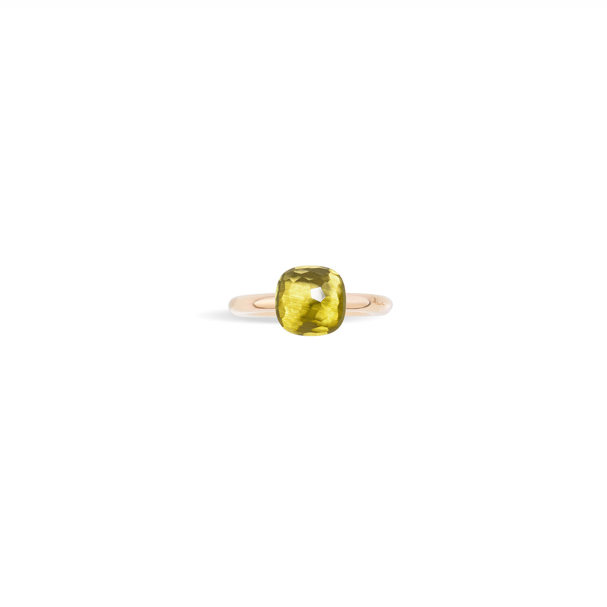 Nudo Petit Ring in 18k Rose Gold and White Gold with Lemon Quartz - Orsini Jewellers NZ