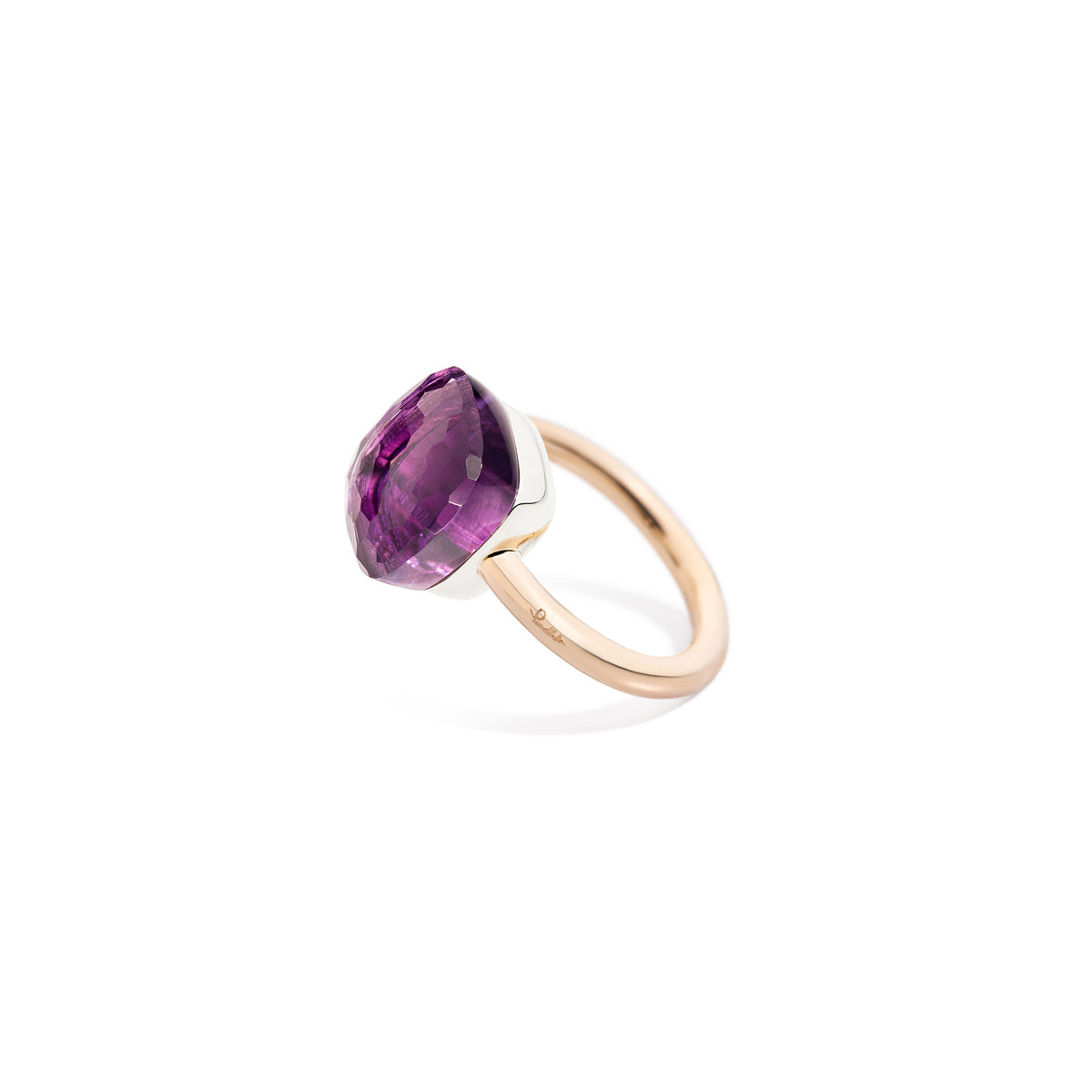 Nudo Maxi Ring in 18k Rose Gold and White Gold with Amethyst - Orsini Jewellers NZ