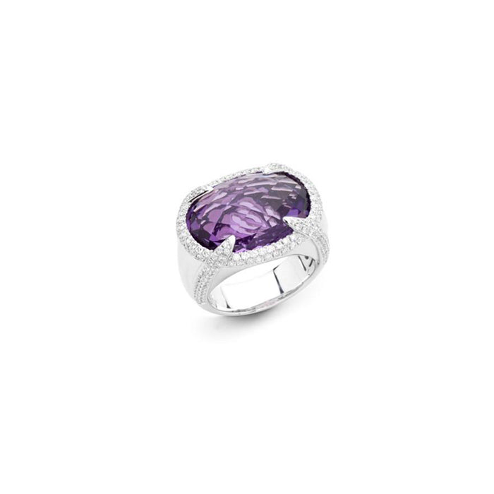 Sahara Ring in 18k White Gold with Amethyst and Diamonds - Orsini Jewellers