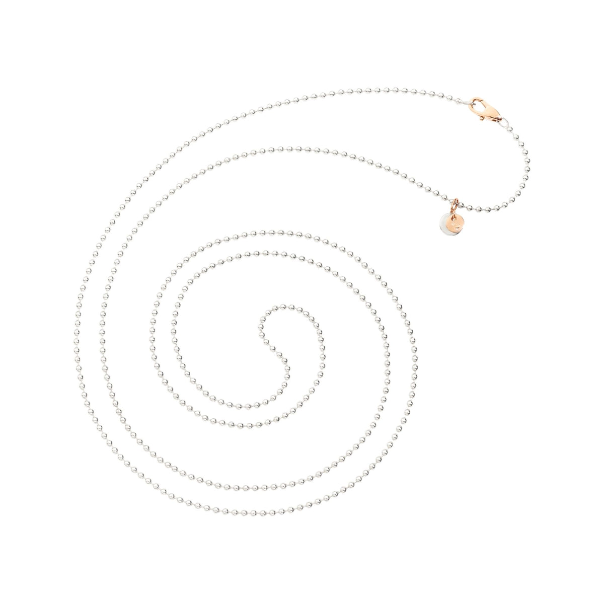 DoDo Bollicine Necklace in Silver with 9k Rose Gold Clasp - Orsini Jewellers NZ