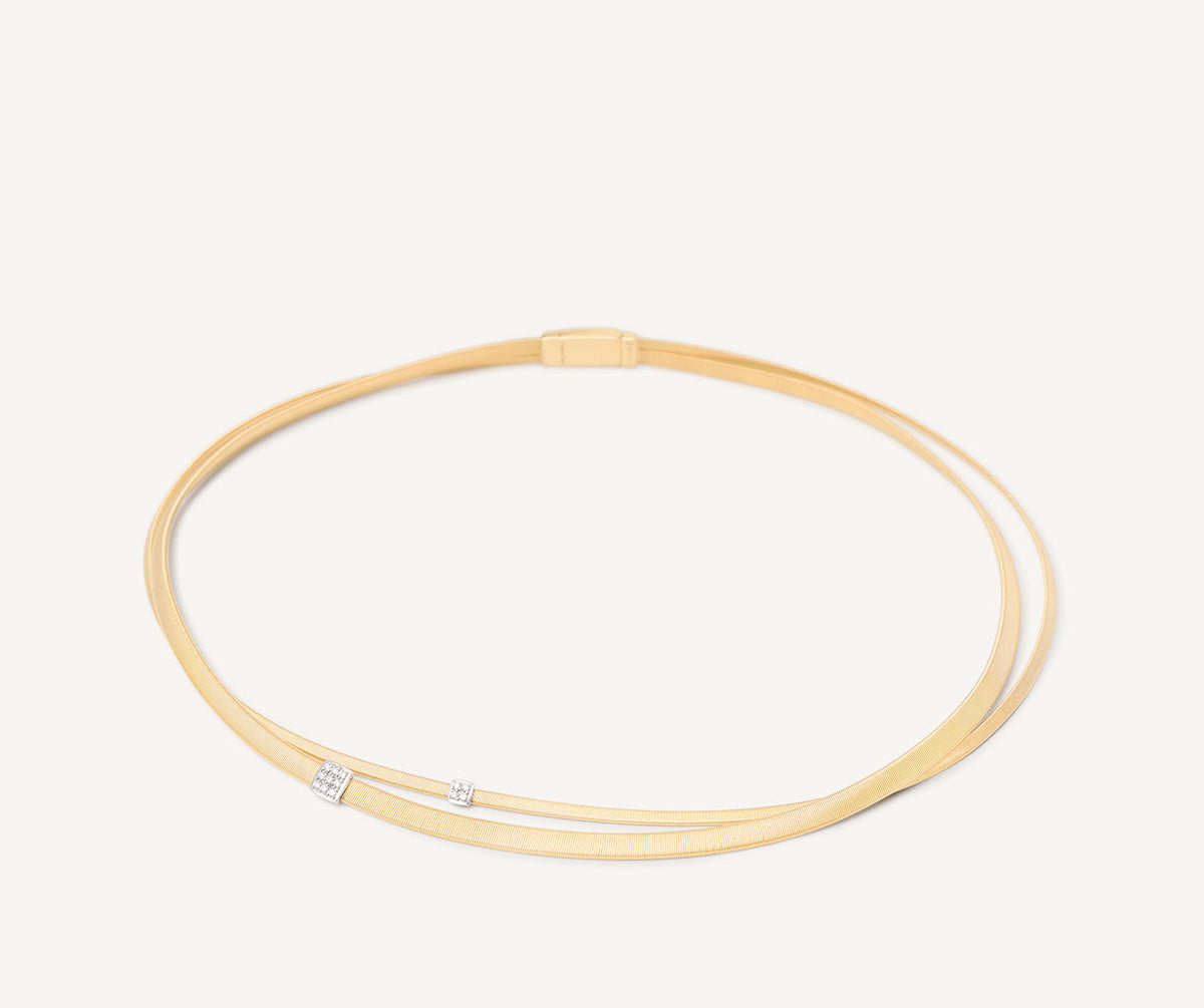 Masai necklace by Marco Bicego in yellow gold on white background