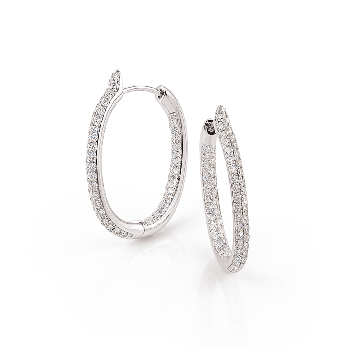 Al Coro Amori Earrings in 18k White Gold with Diamonds - Orsini Jewellers NZ