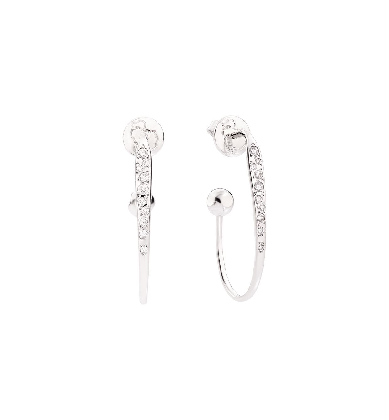 DoDo Essentials Oval Earrings in 18k White Gold with Diamonds - Orsini Jewellers NZ