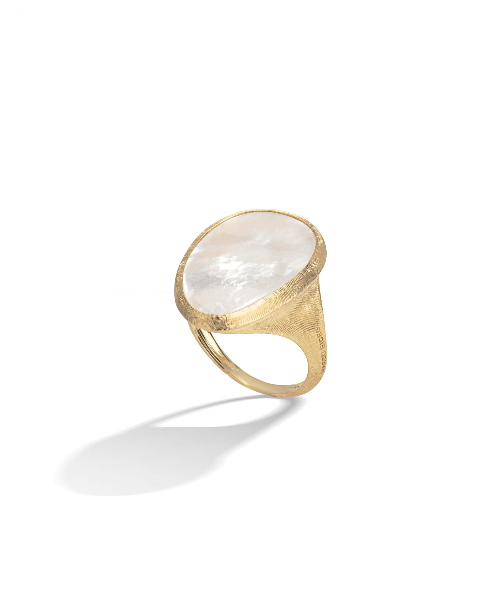 Lunaria Ring in 18k Yellow Gold with White Mother of Pearl Small - Orsini Jewellers NZ