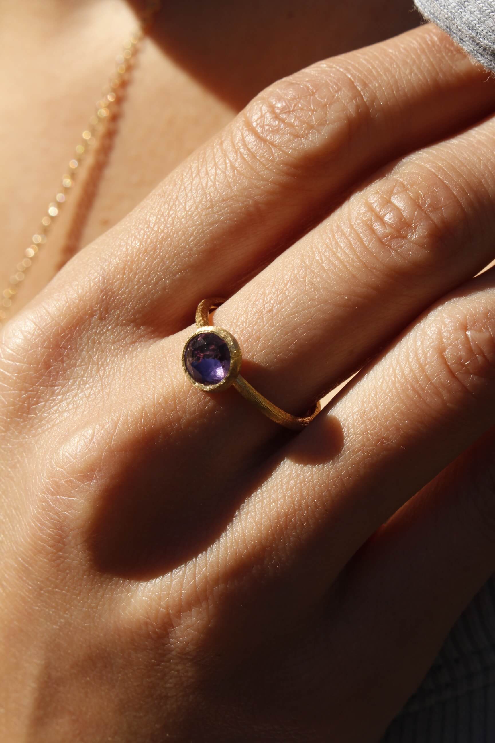 Jaipur Colour Ring in 18k Yellow Gold with Light Amethyst Mini - Orsini Jewellers NZ