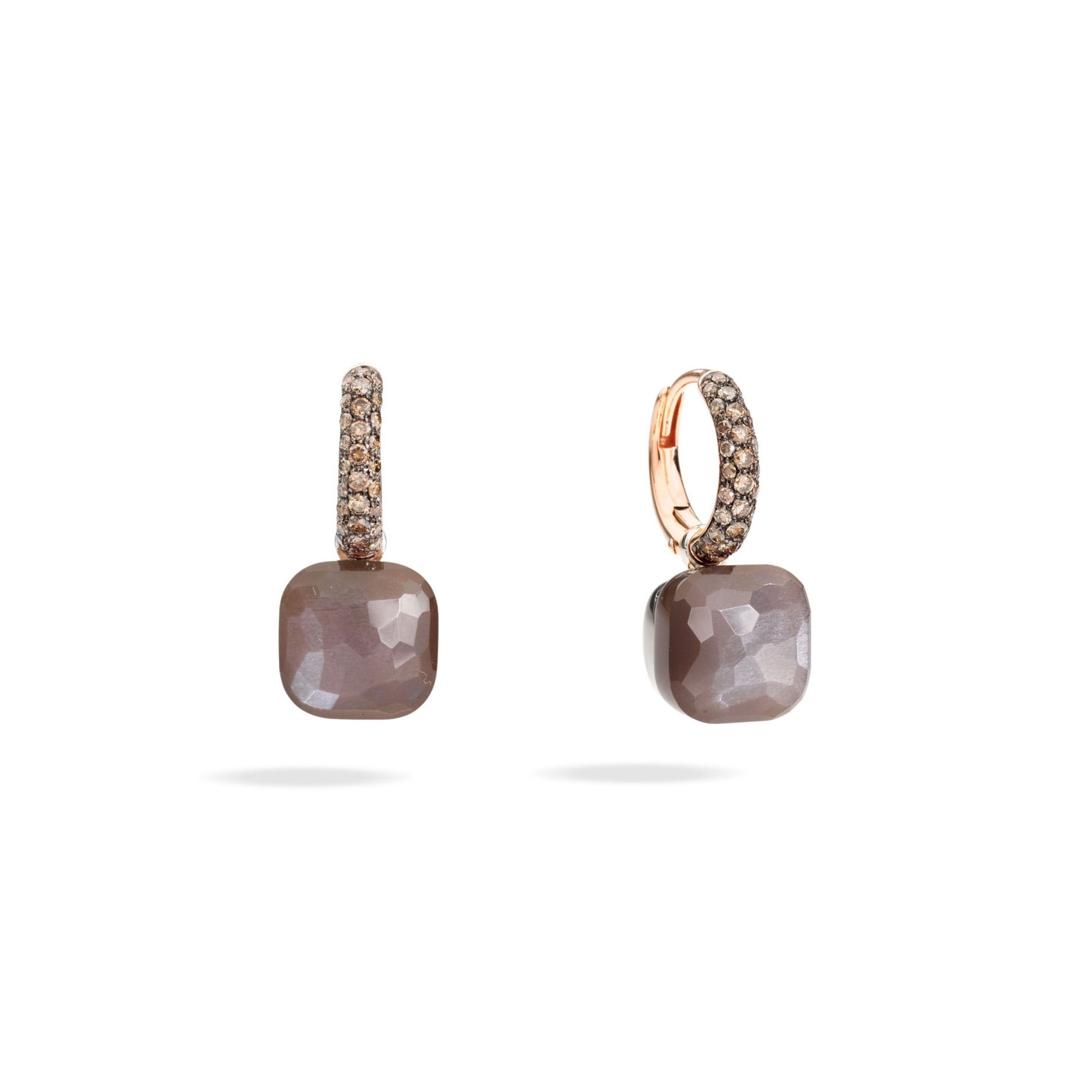 Pomellato Nudo Earrings Brown Diamonds Brown Moonstone - Orsini Jewellers