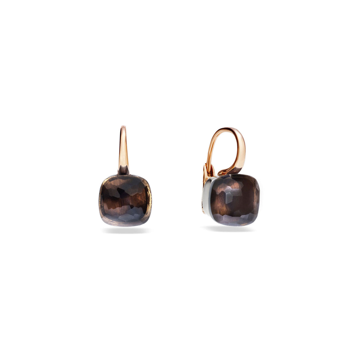 Nudo Classic Earrings in 18k Rose and White Gold with Smoky Quartz - Orsini Jewellers NZ