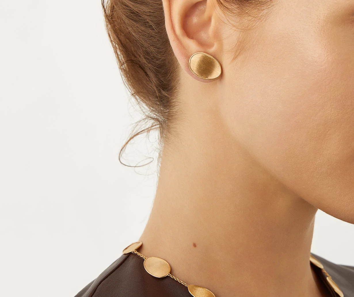 Lunaria Earrings in 18k Yellow Gold Stud Small - Orsini Jewellers NZ