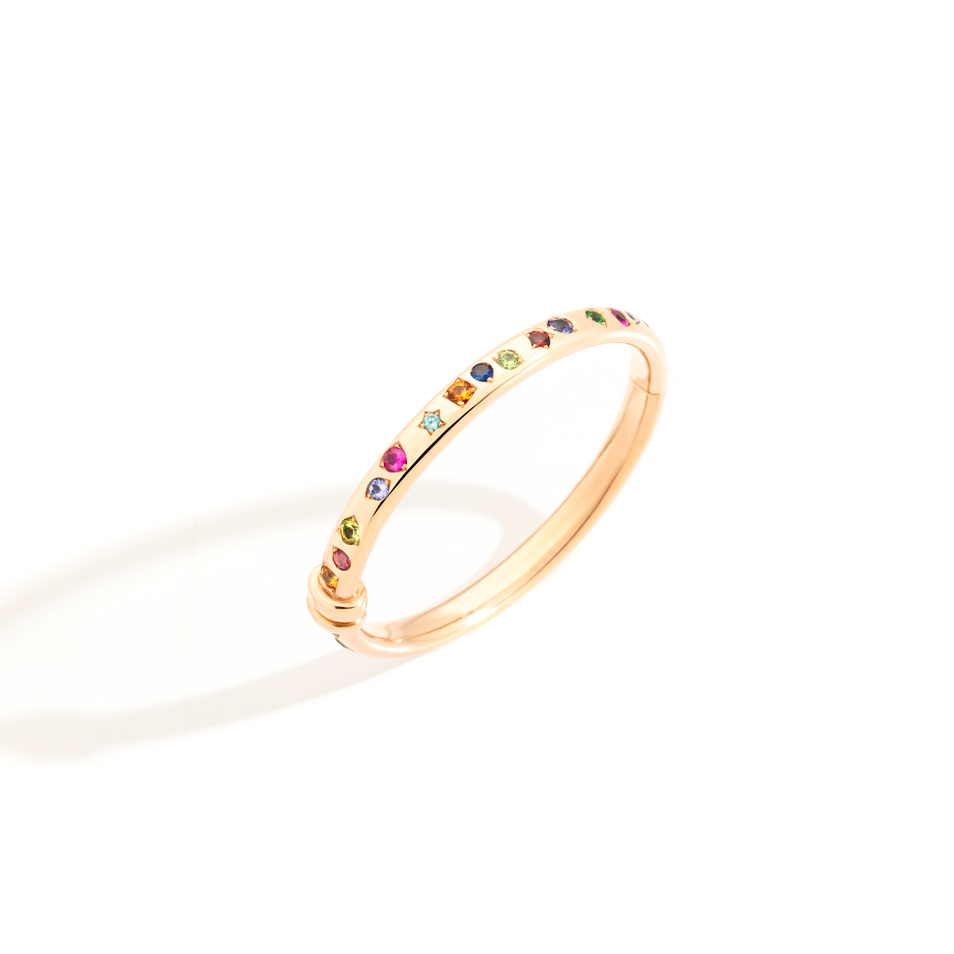 Pomellato Iconica Bangle in 18k Rose Gold with Coloured Gemstones - Orsini Jewellers NZ