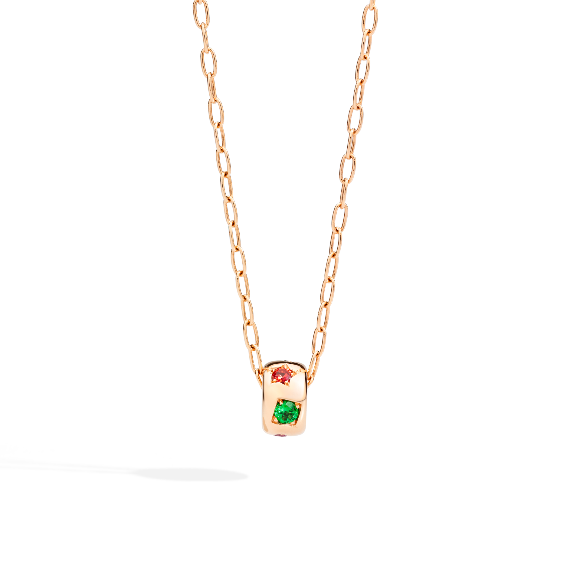 Pomellato Iconica Necklace in 18k Rose Gold with Coloured Gemstones - Orsini Jewellers NZ