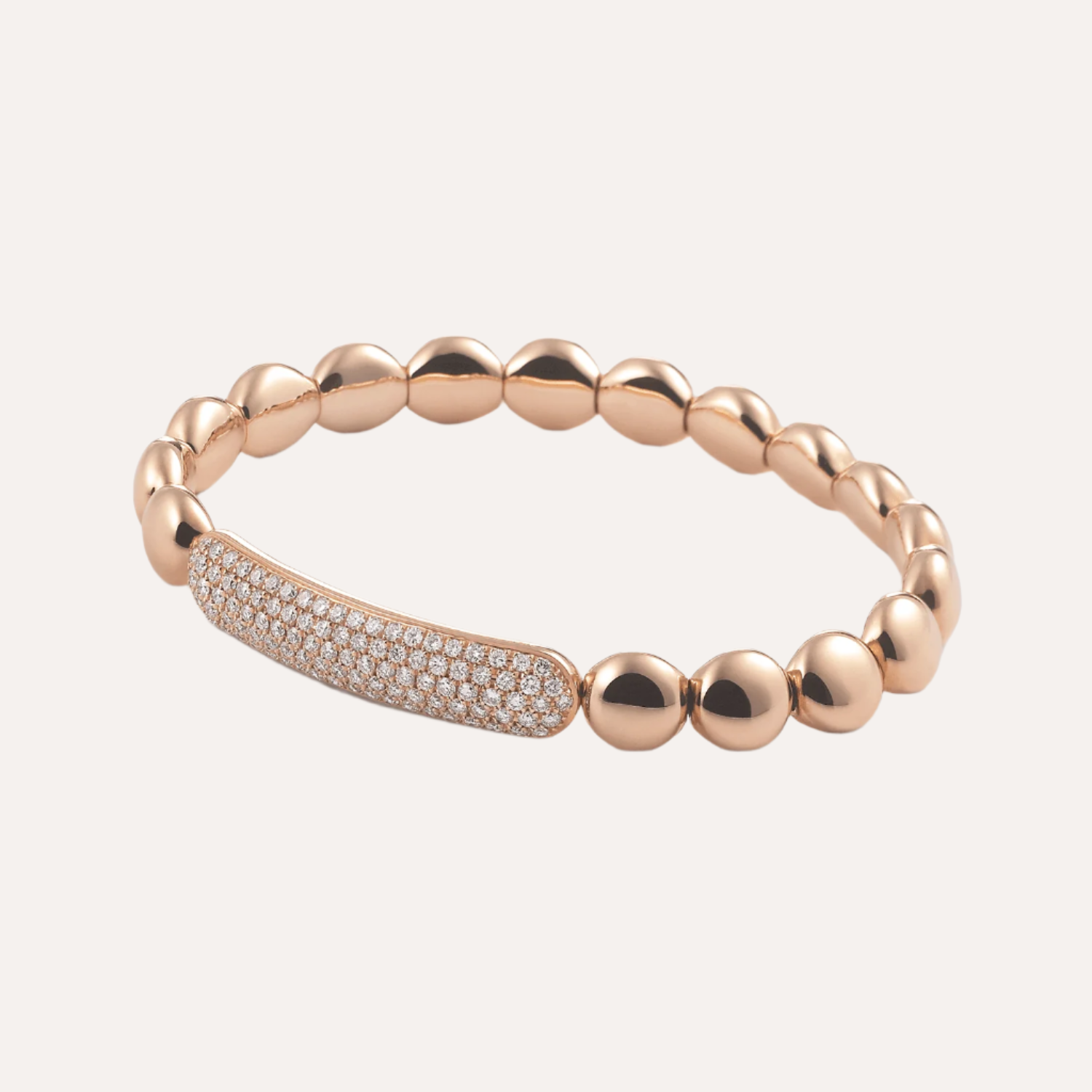 Al Coro Stretchy Bracelet in 18k Rose gold with 104 Diamonds - Orsini Jewellers
