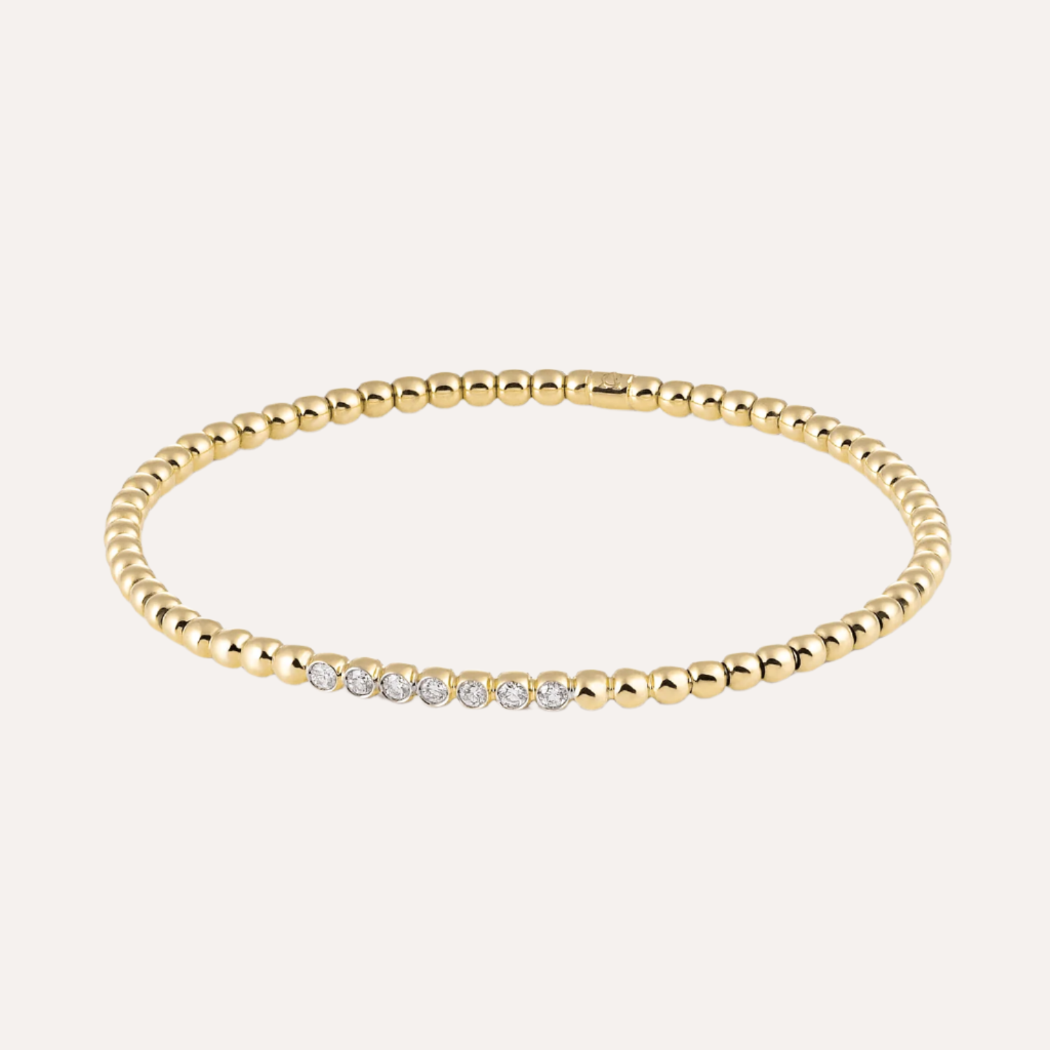 Al Coro Stretchy Bracelet in 18k Yellow Gold with 7 Diamonds - Orsini Jewellers