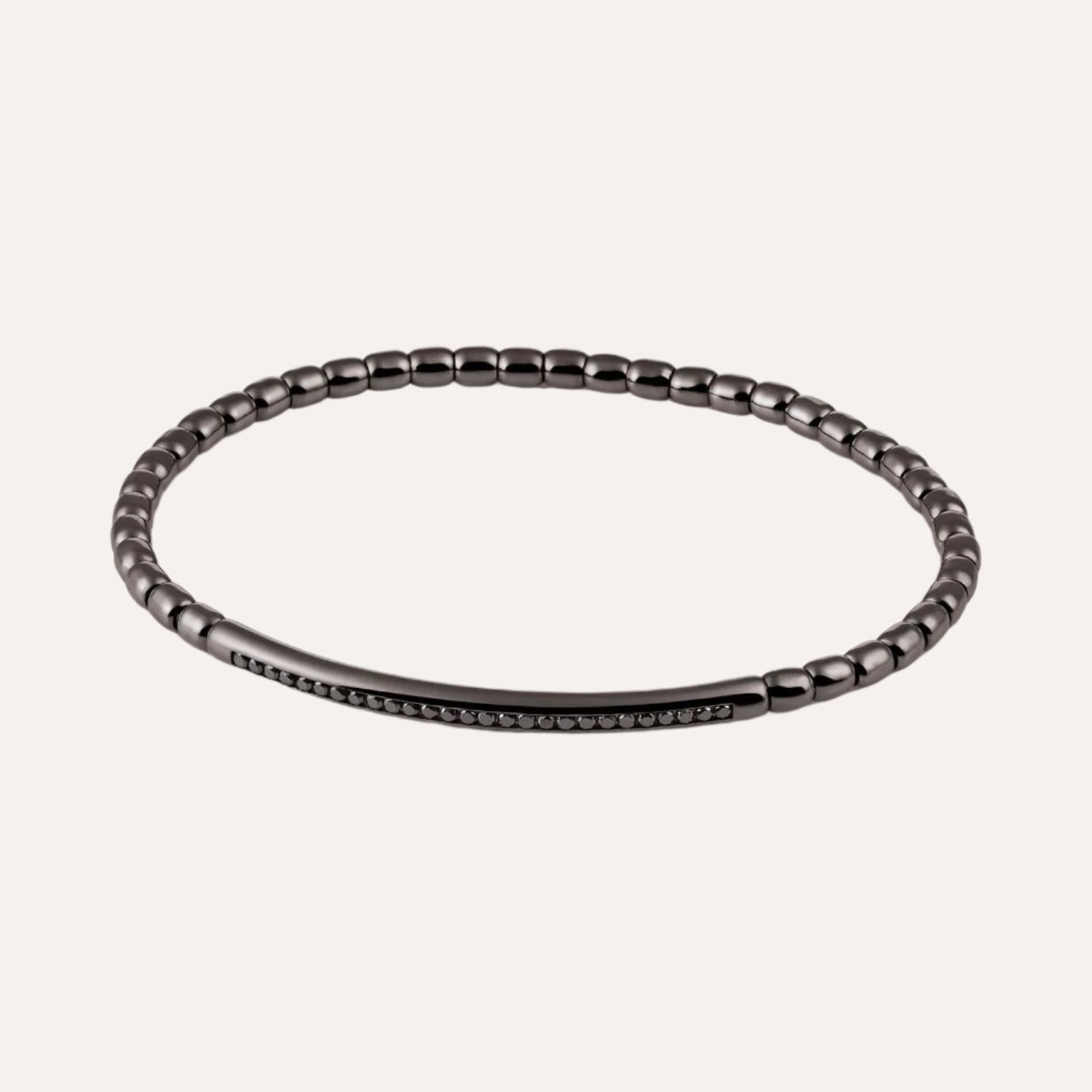 Al Coro Stretchy Men's Bracelet in Black Ruthenium with Black Diamonds - Orsini Jewellers