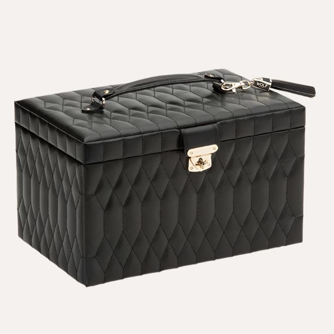 Caroline Black Coloured Large Jewellery Case - Orsini Jewellers
