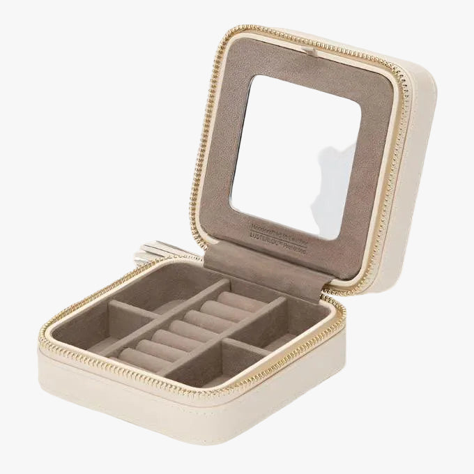 Caroline Ivory Coloured Travel Case by Wolf - Orsini Jewellers