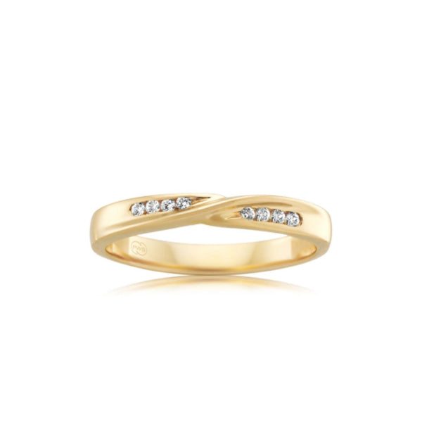 Channel Set Diamond Crossover Ring