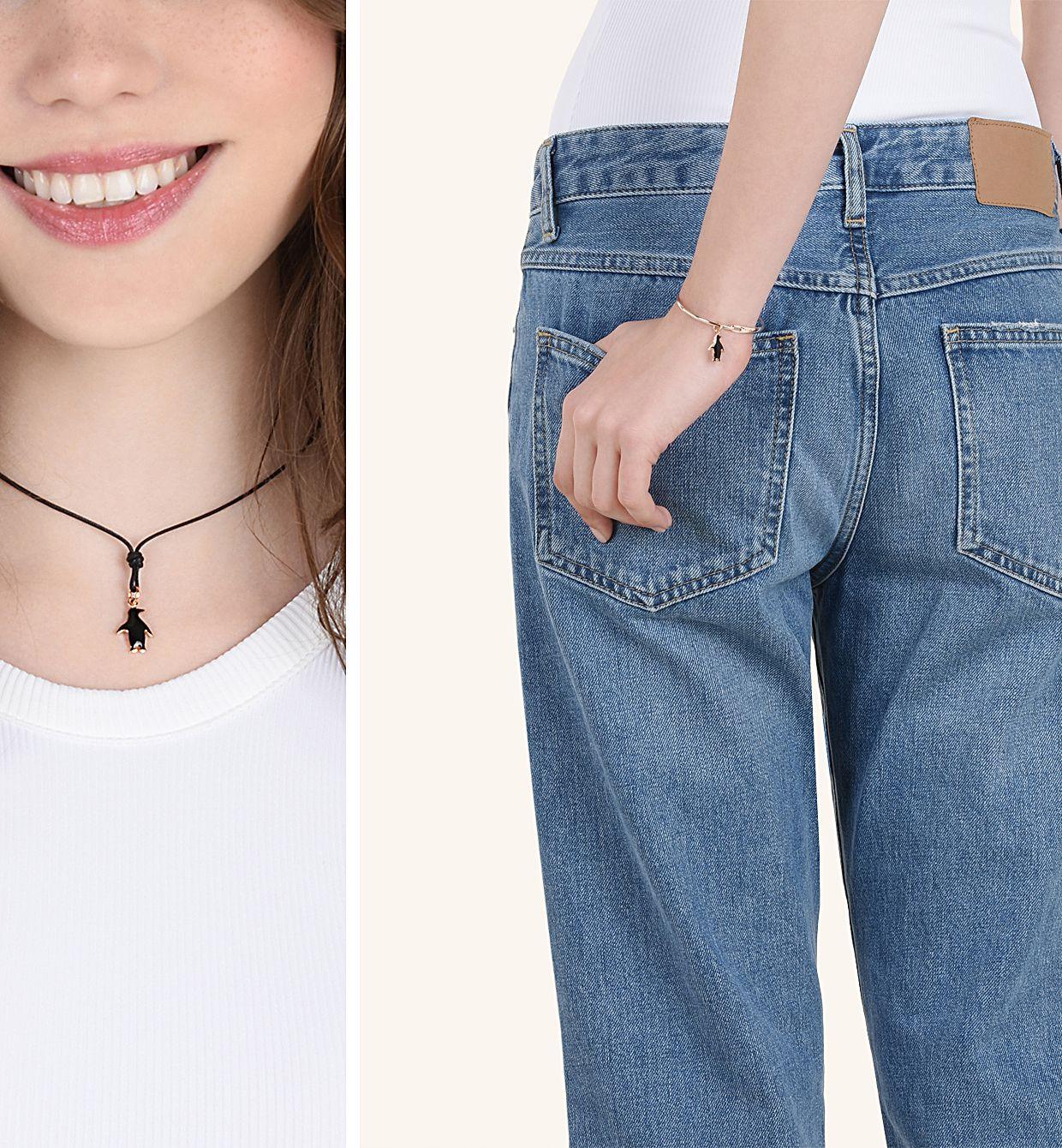 DoDo Penguin Charm Black Enamel Rose Gold - Orsini Jewellers