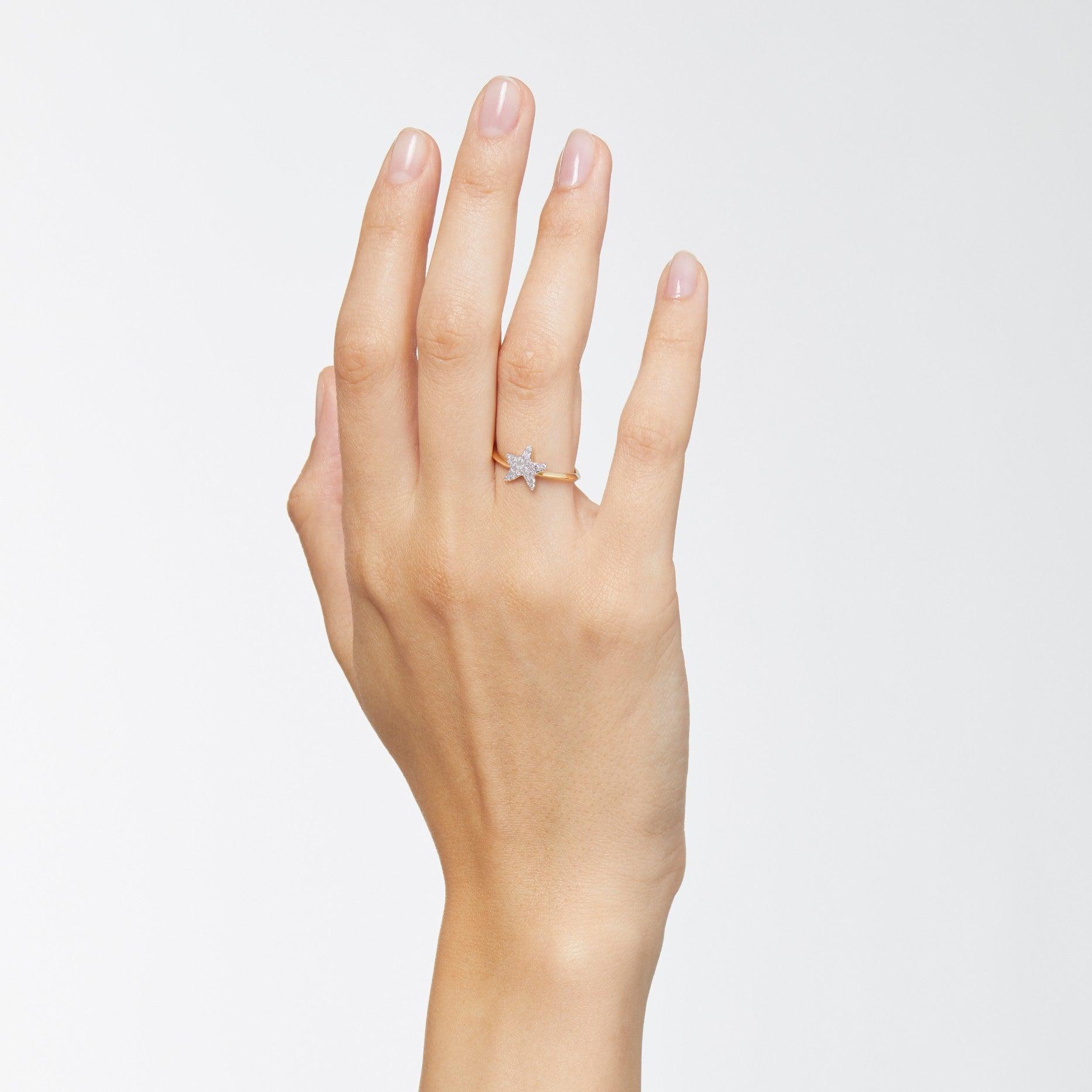 DoDo Ring STAR Yellow Gold with Diamonds - Large - Orsini Jewellers