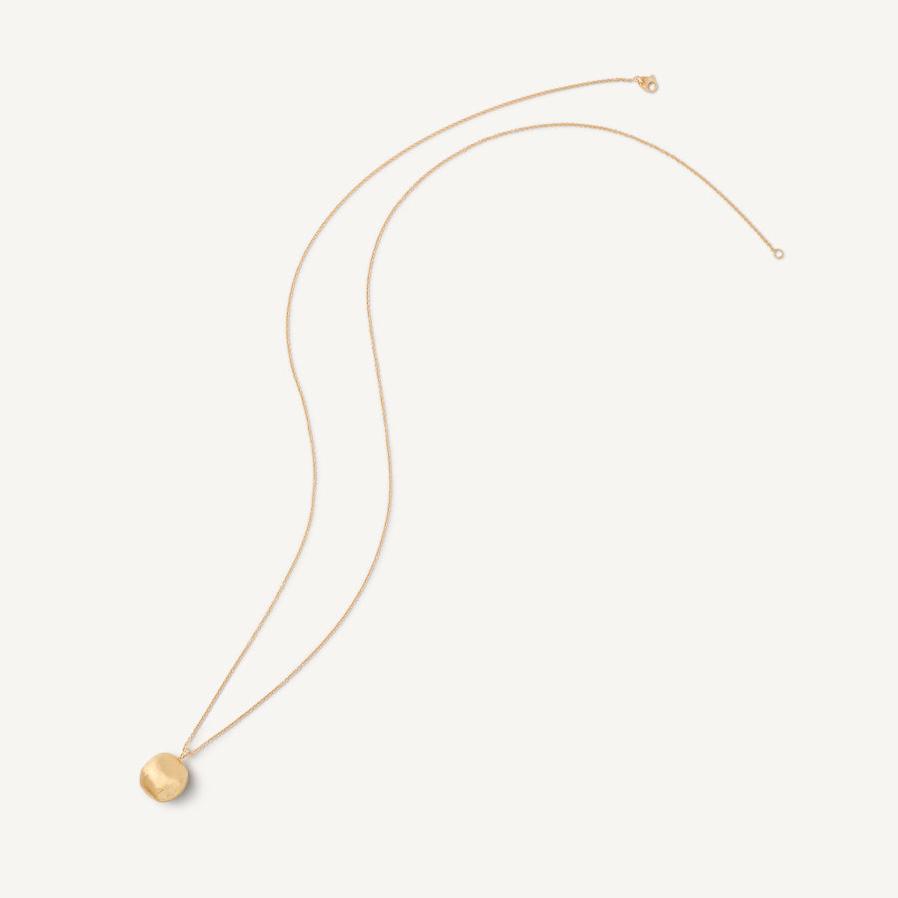 Marco Bicego Africa 18k Gold Diamond Studded Bail Pendant and Chain Long - Orsini Jewellers