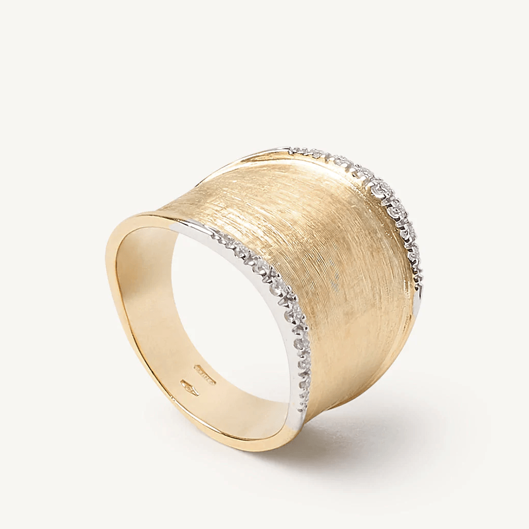 Marco Bicego Lunaria 18k Gold Diamond Ring Large - Orsini Jewellers