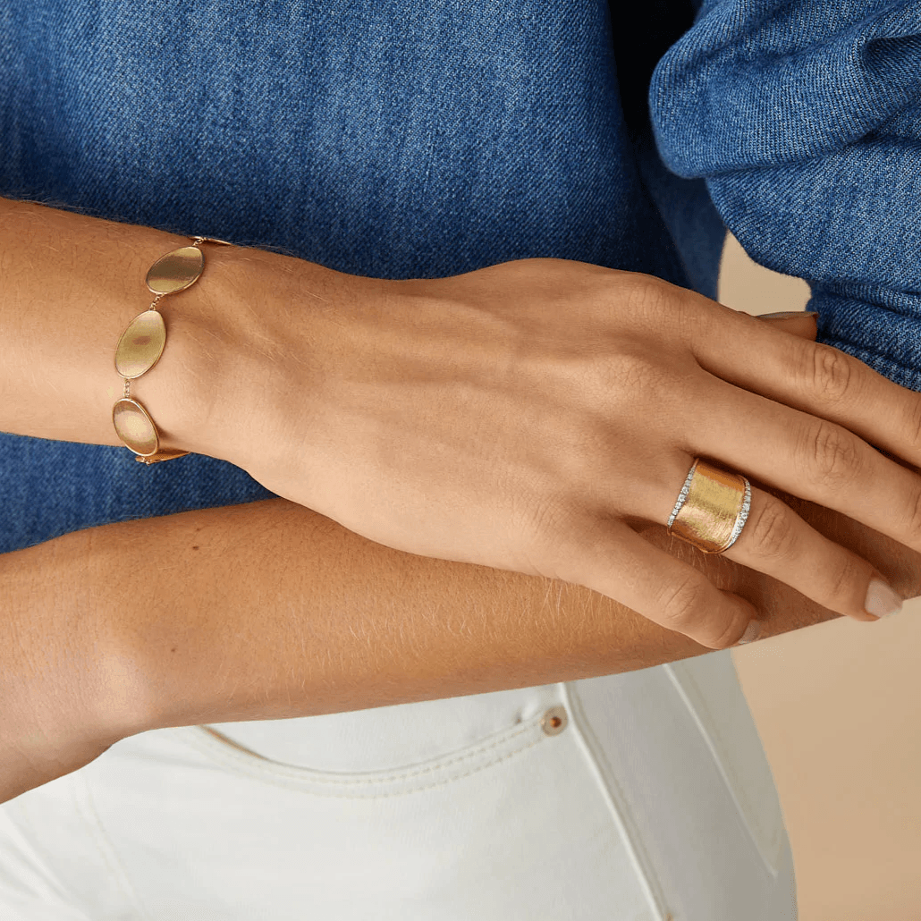 Marco Bicego Lunaria 18k Gold Diamond Ring Large - Orsini Jewellers