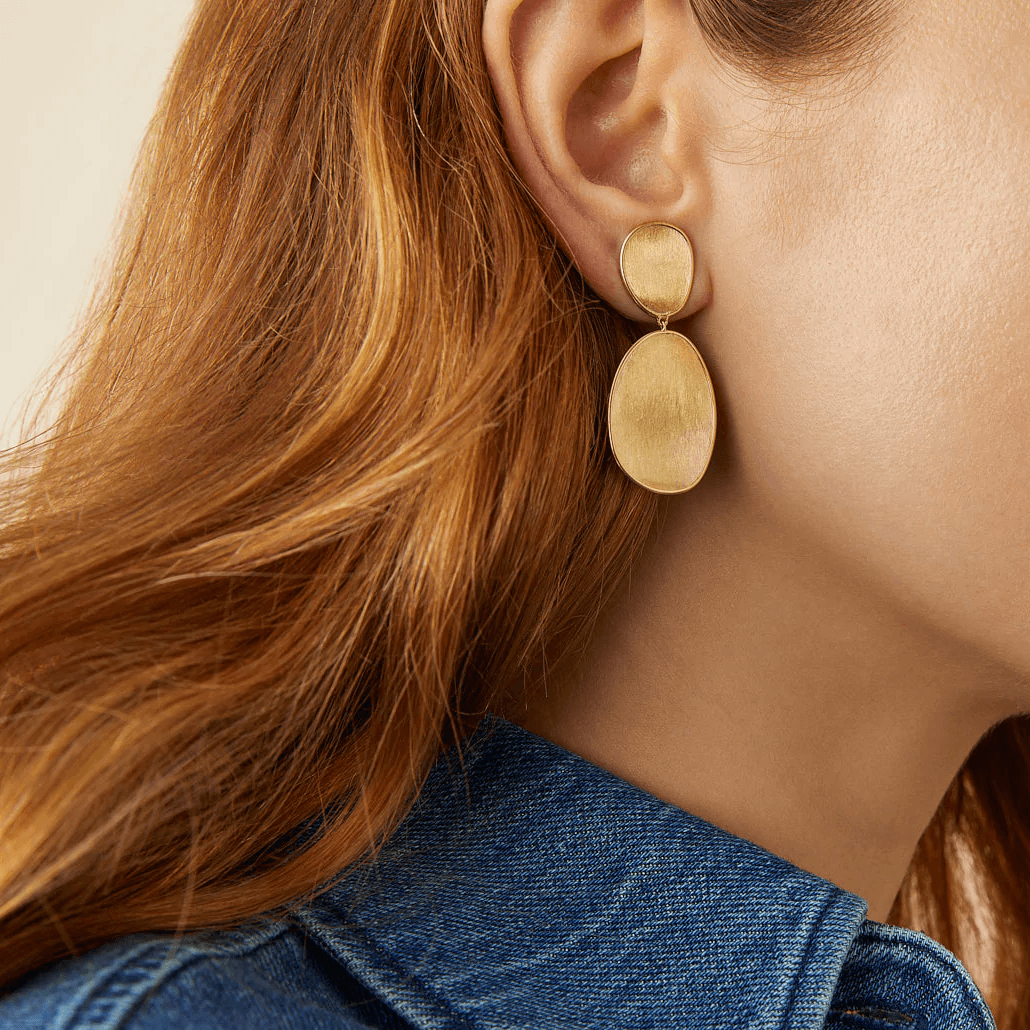 Marco Bicego Lunaria 18k Gold Earrings 2 Drop Medium - Orsini Jewellers