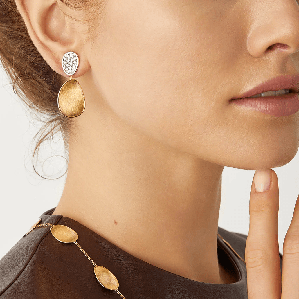 Marco Bicego Lunaria Mini 18k Gold Diamond Earrings - Orsini Jewellers