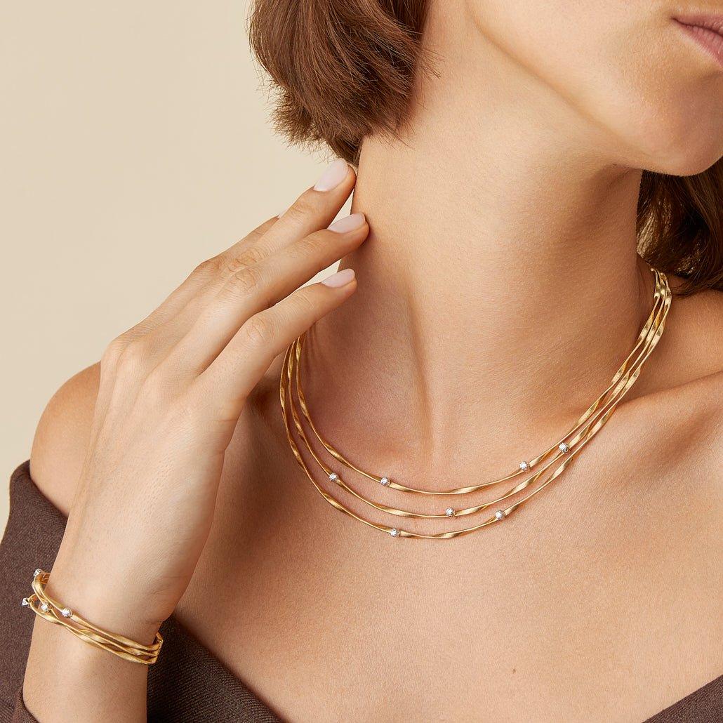Marco Bicego Marrakech 18k Gold Diamond Necklace 3 Strand - Orsini Jewellers