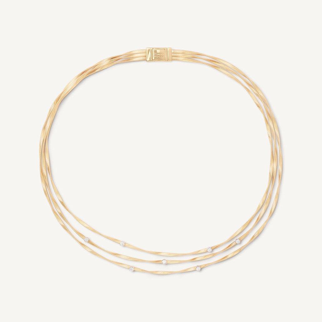 Marco Bicego Marrakech 18k Gold Diamond Necklace 3 Strand - Orsini Jewellers