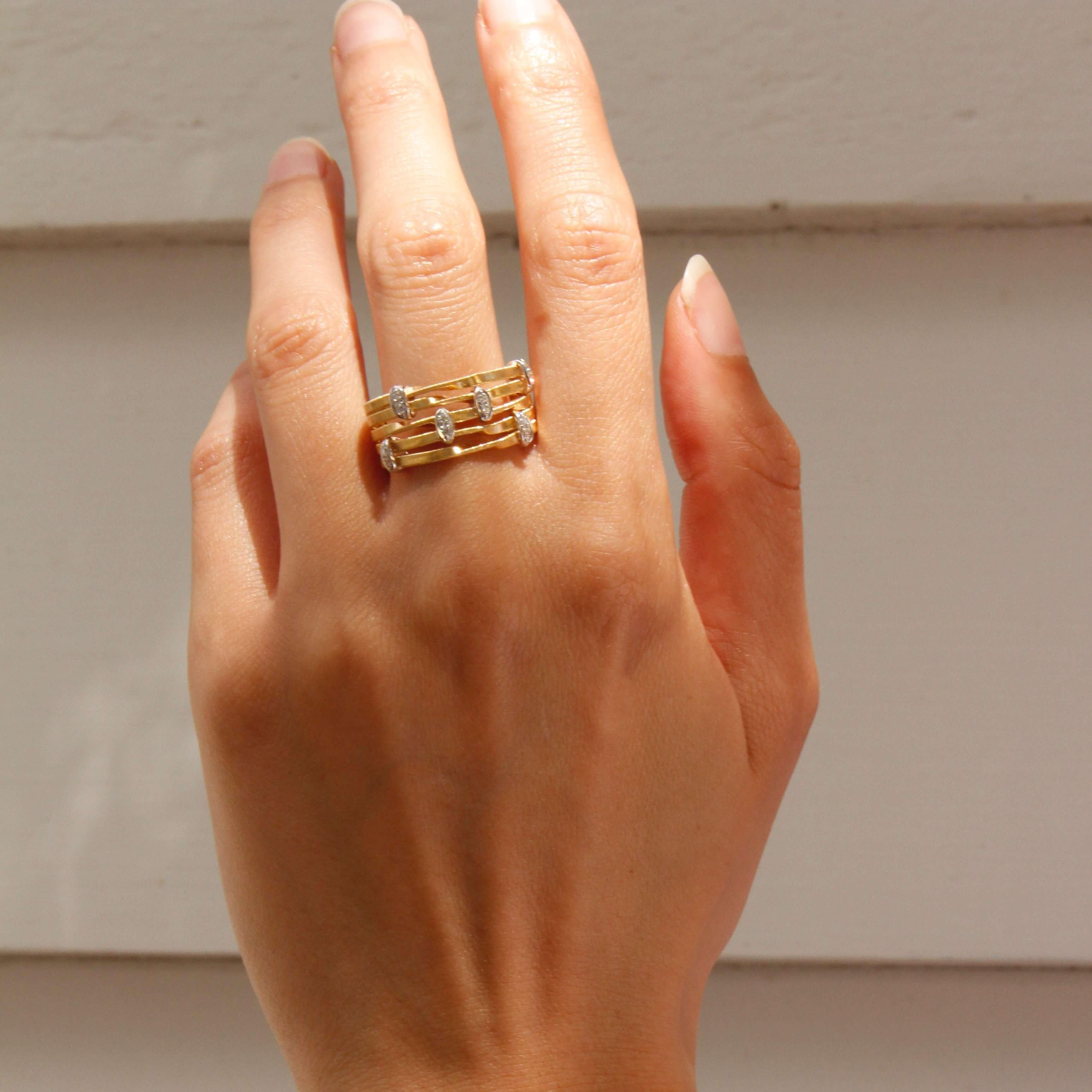 Marco Bicego Marrakech Onde Ring 18k Gold with Diamonds - Orsini Jewellers