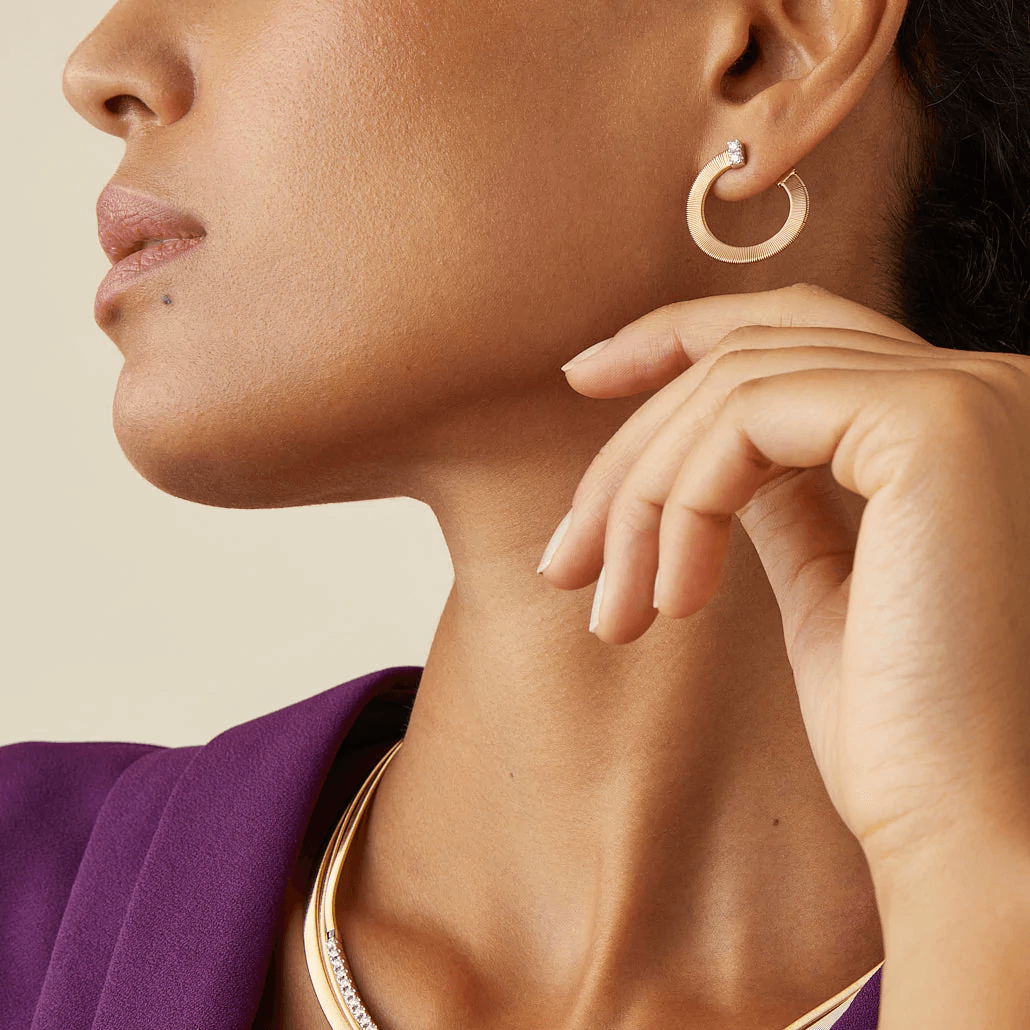 Marco Bicego Masai 18k Gold Pavè Diamond Earrings - Orsini Jewellers