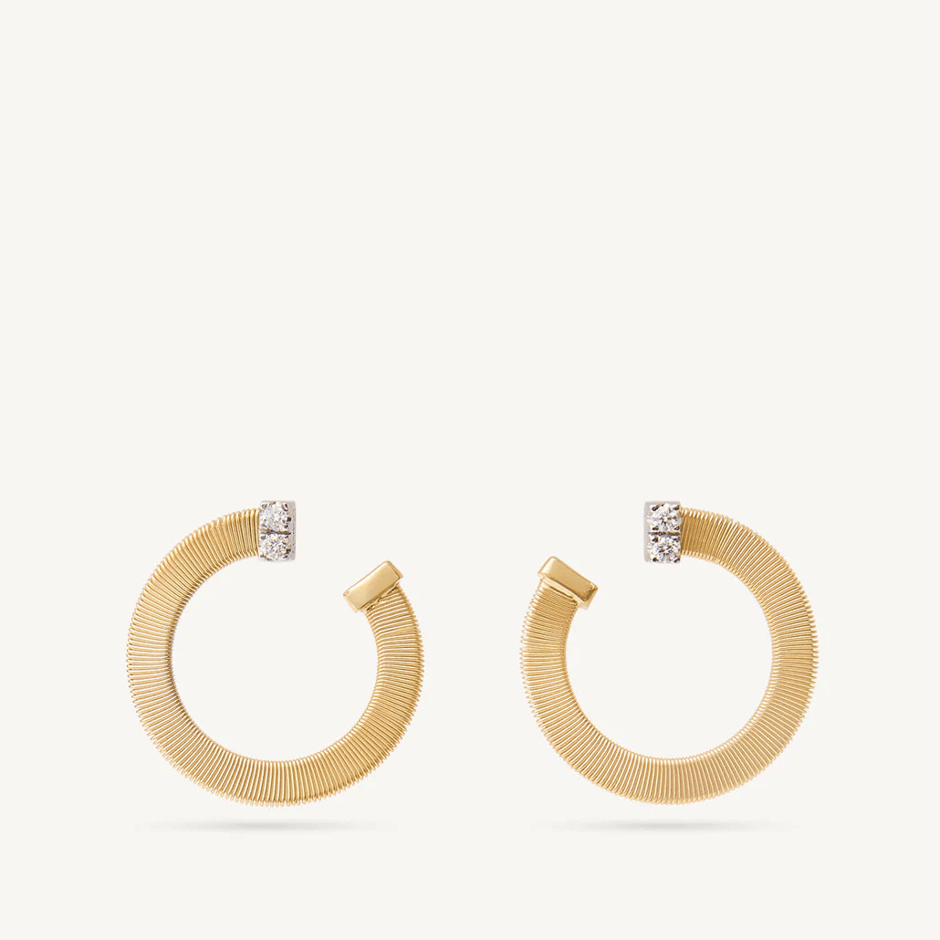 Marco Bicego Masai 18k Gold Pavè Diamond Earrings - Orsini Jewellers