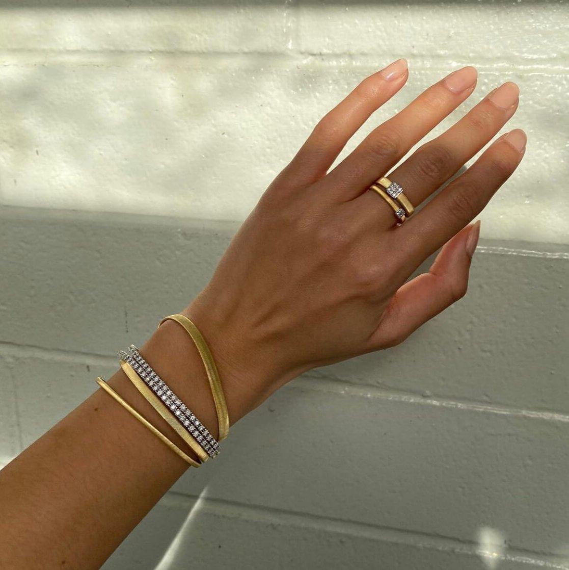 Marco Bicego Masai 18k Gold Pavè Diamond Ring 2 Band - Orsini Jewellers