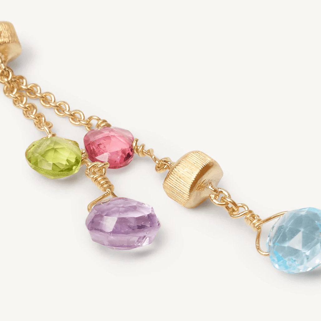 Marco Bicego Paradise 18k Gold Gemstones Earrings 2 Strand - Orsini Jewellers