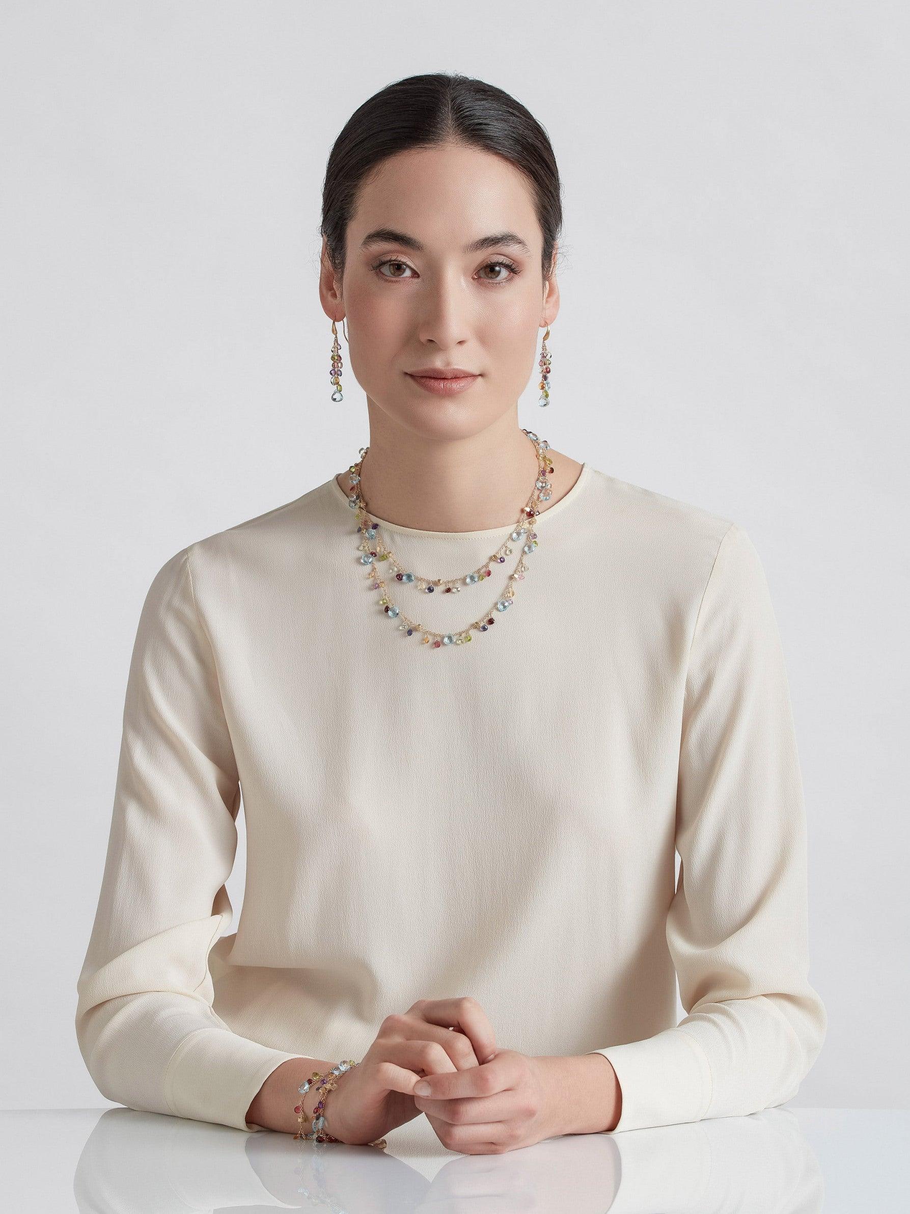 Marco Bicego Paradise Necklace Gemstones and 18k Yellow Gold - Orsini Jewellers