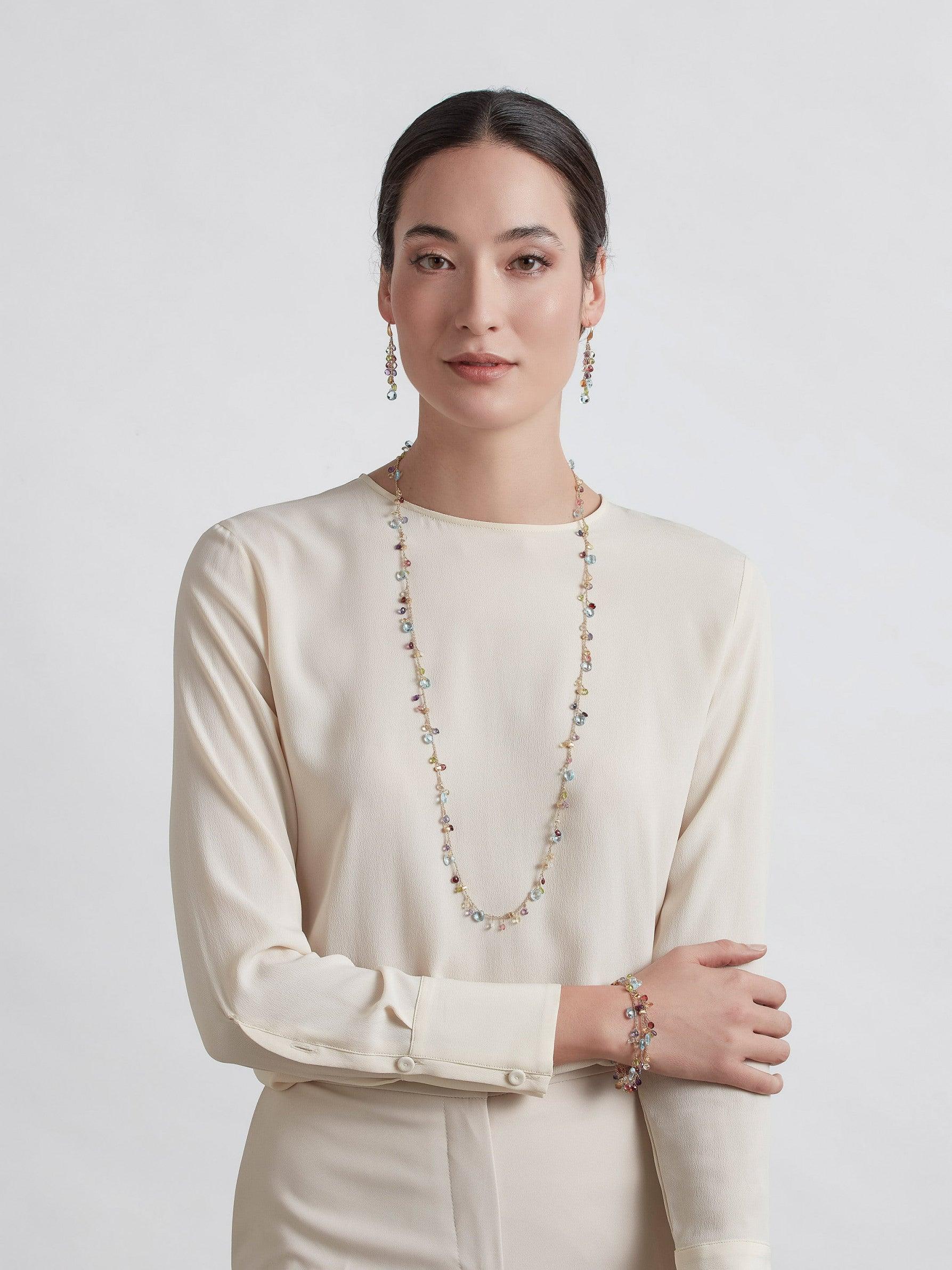 Marco Bicego Paradise Necklace Gemstones and 18k Yellow Gold - Orsini Jewellers