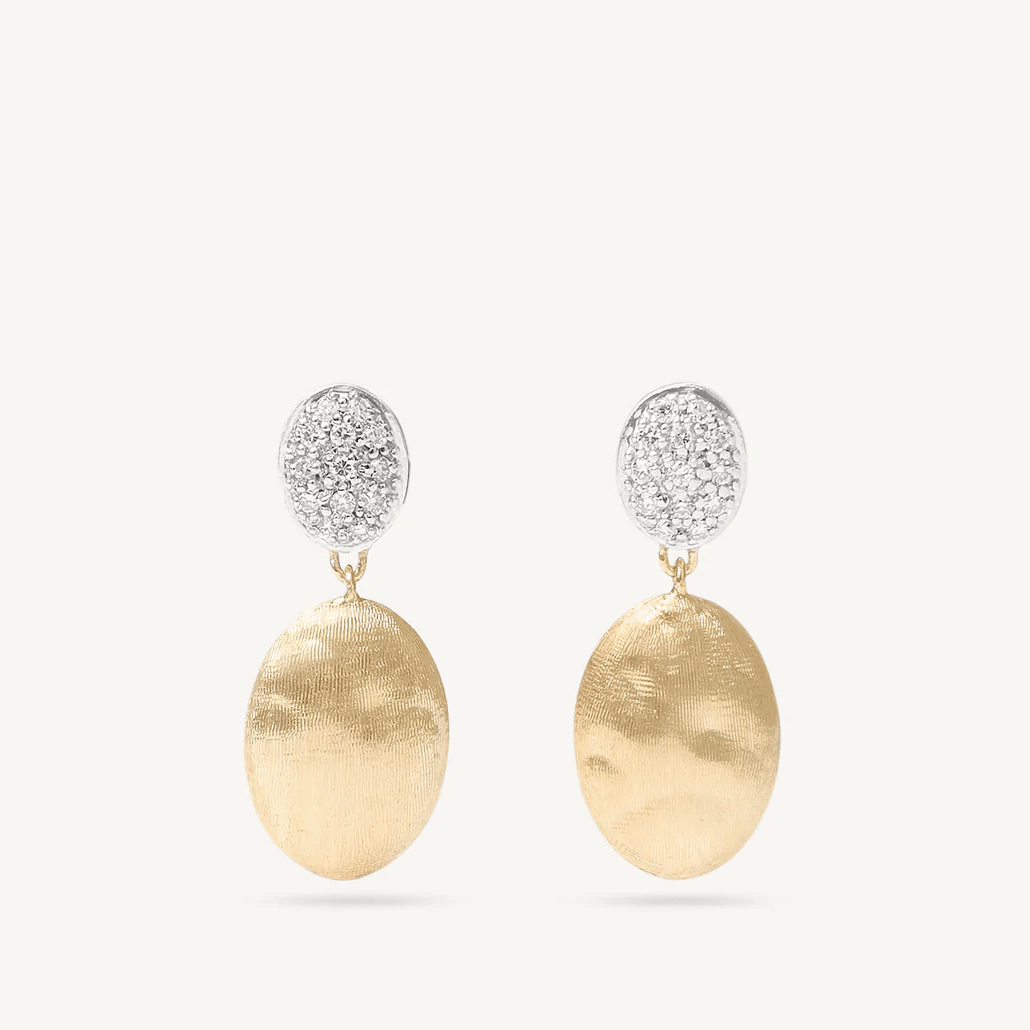 Marco Bicego Siviglia 18k Gold Diamond Earrings 2 Drop - Orsini Jewellers