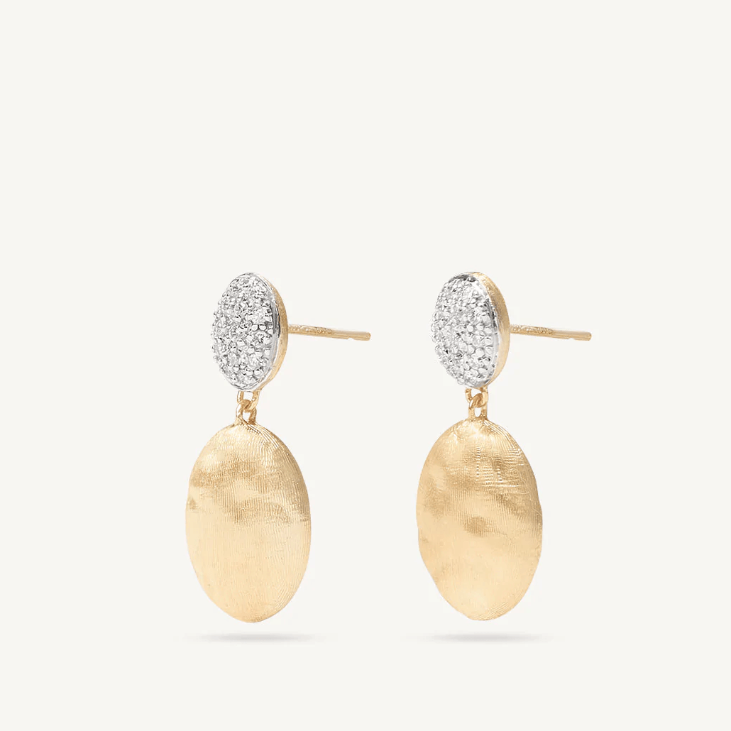 Marco Bicego Siviglia 18k Gold Diamond Earrings 2 Drop - Orsini Jewellers